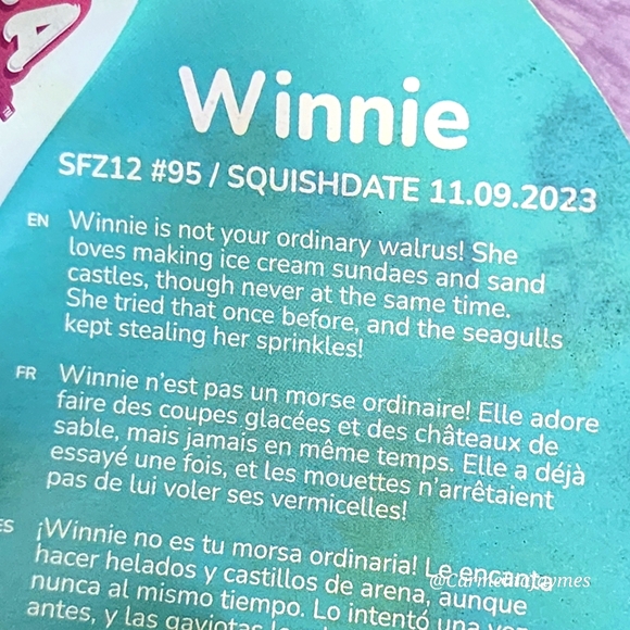WINNIE 🦭 Adorable Purple Walrus FuzzAMallow Squishmallow NWT sundaes & castles - Picture 4 of 9